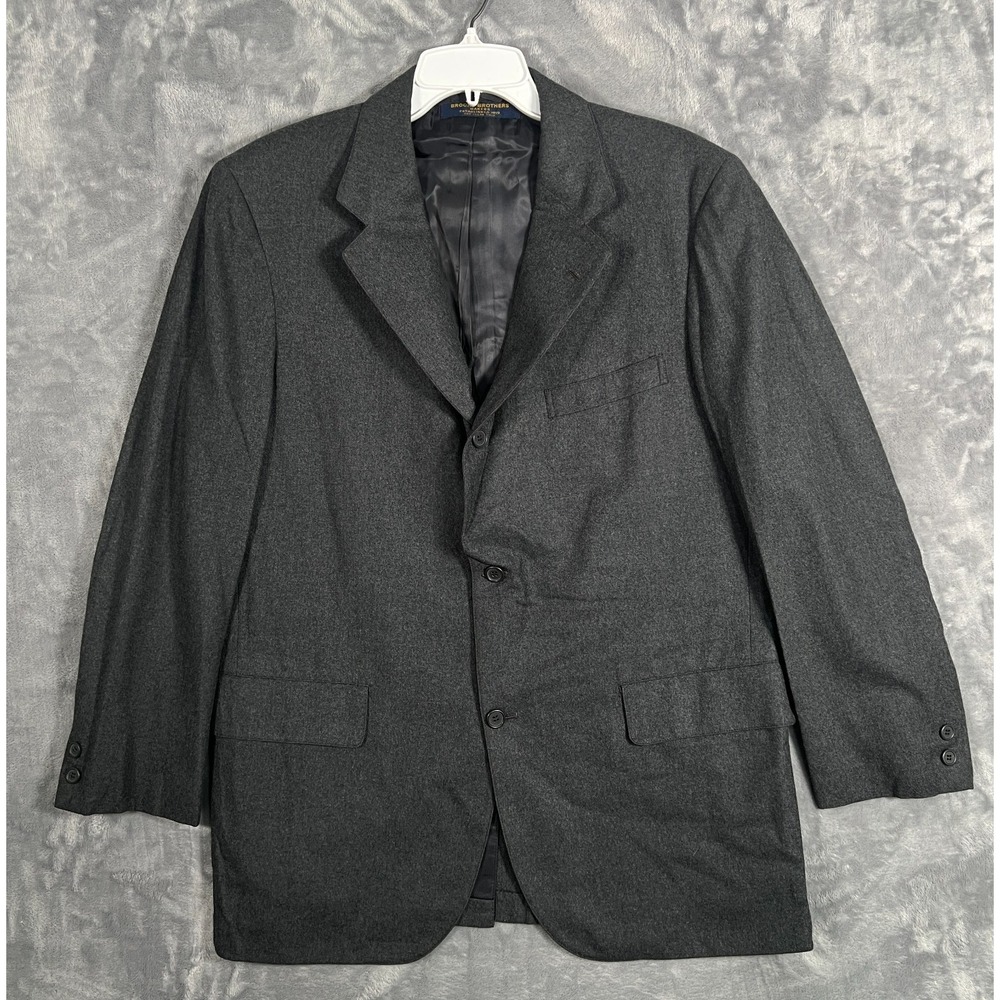 Vintage Brooks Brothers Blazer Mens 41R Gray Suit Jacket Sport Coat 80s 90s